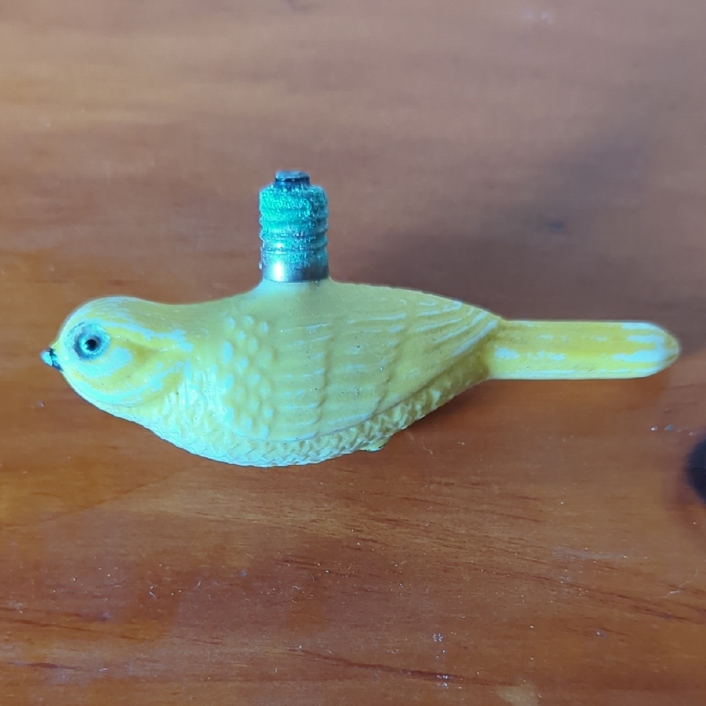 Vintage Glass Yellow Bird Christmas Light Untested